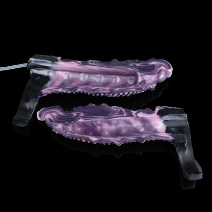 Penis Sleeve Alien – Violette Noppenhülle mit Spritzfunktion für Fantasy-Rollenspiele