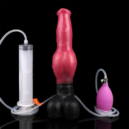 Squirt Creature Style Dong Silicone - Organic Shape Dildo Bio Texture Inflatable Mid-Knot