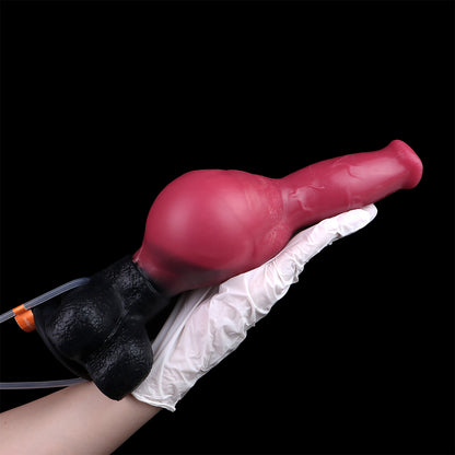 Squirt Creature Style Dong Silicone - Organic Shape Dildo Bio Texture Inflatable Mid-Knot