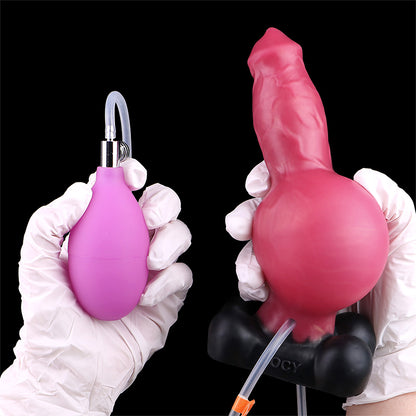 Inflate Dildo Beast – Inflatable Glans, Squirt & Air Pump | Silicone Fetish | SilikonLust