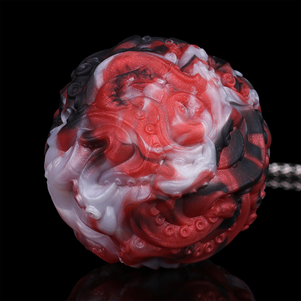 Silicone Kraken Egg – Red-and-Black Tentacle Relief for Fantasy Role-Playing Games