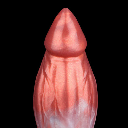 Fantasy Dildo Copper Red – Dual-Layer Silicone, Organic Muscle Structure & Suction Cup