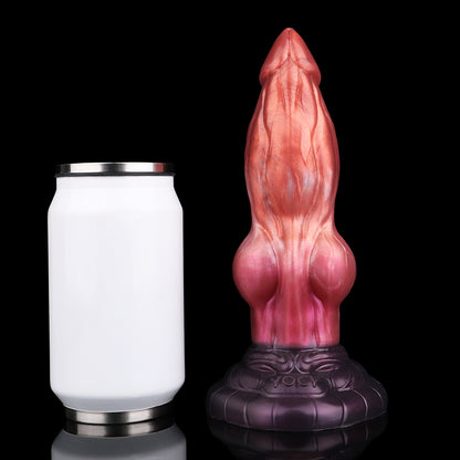 Fantasy Dildo Copper Red – Dual-Layer Silicone, Organic Muscle Structure & Suction Cup