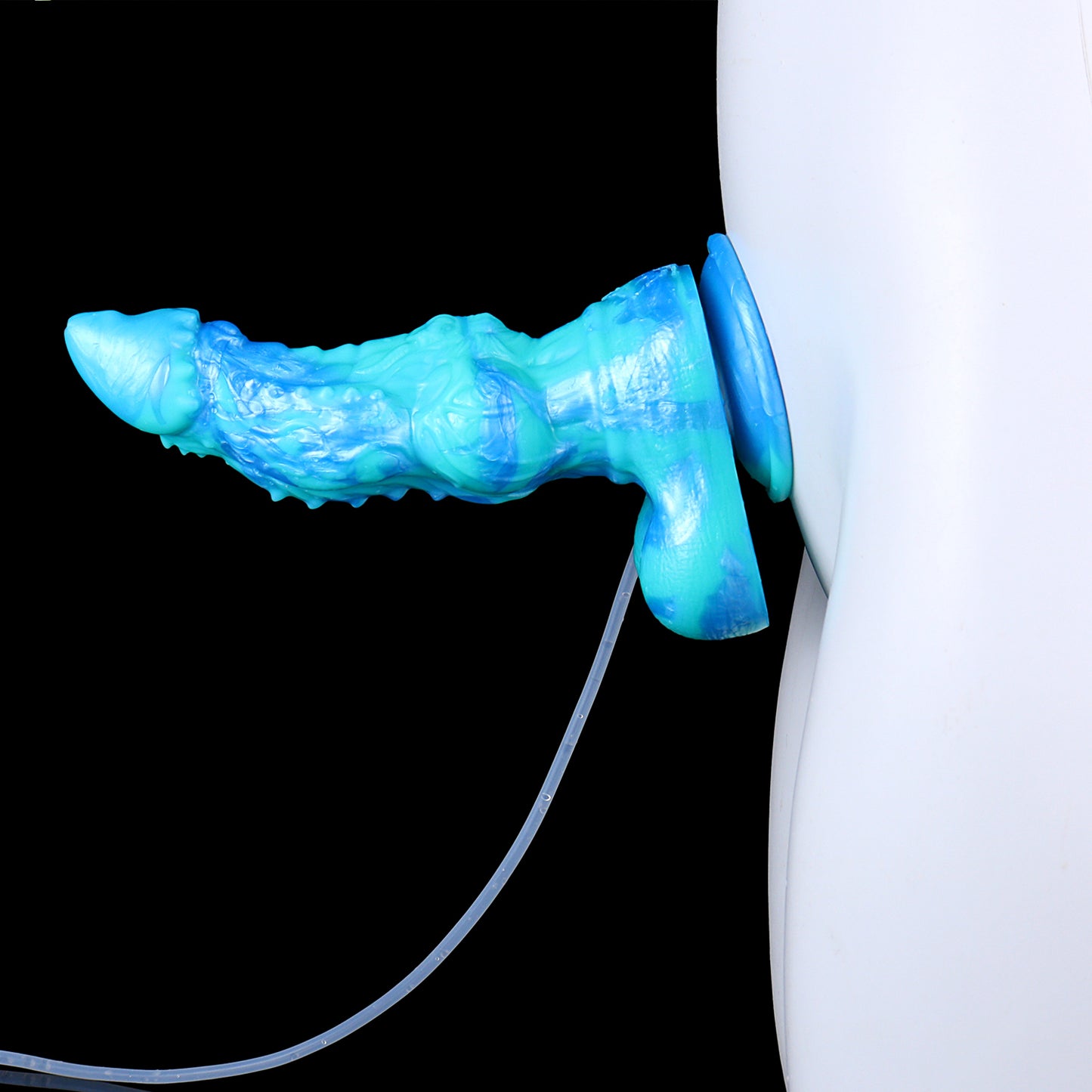 Eisblauer Drachen-Fantasy Dildo – Schaft mit Squirt-Funktion | Platin-Silikon | SilikonLust
