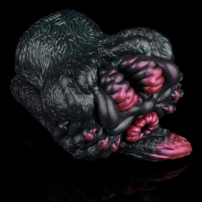 Alien Fantasy Masturbator Platinum Silicone - Immersive Dual-Channel Stroker with Creature Texture and Tight Grip Opening