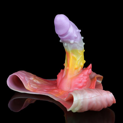 Rainbow Fantasy Alien Penis Sleeve Wearable - Fünf-Farben Macaron | Kugelnoppen Fantasy Strap