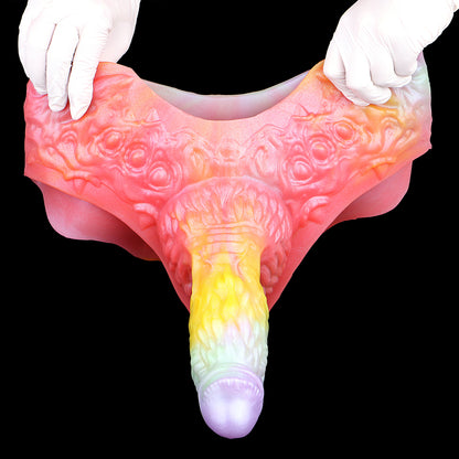 Five-Tone Gradient Penis Sleeve – Liane-Totem-Textur, Macaron-Farbguss & Fantasy-Glans | Platin-Silikon | SilikonLust