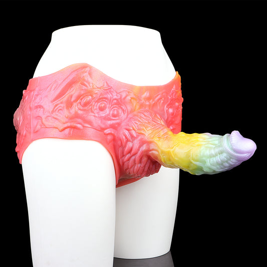 Five-Tone Gradient Penis Sleeve – Liane-Totem-Textur, Macaron-Farbguss & Fantasy-Glans | Platin-Silikon | SilikonLust