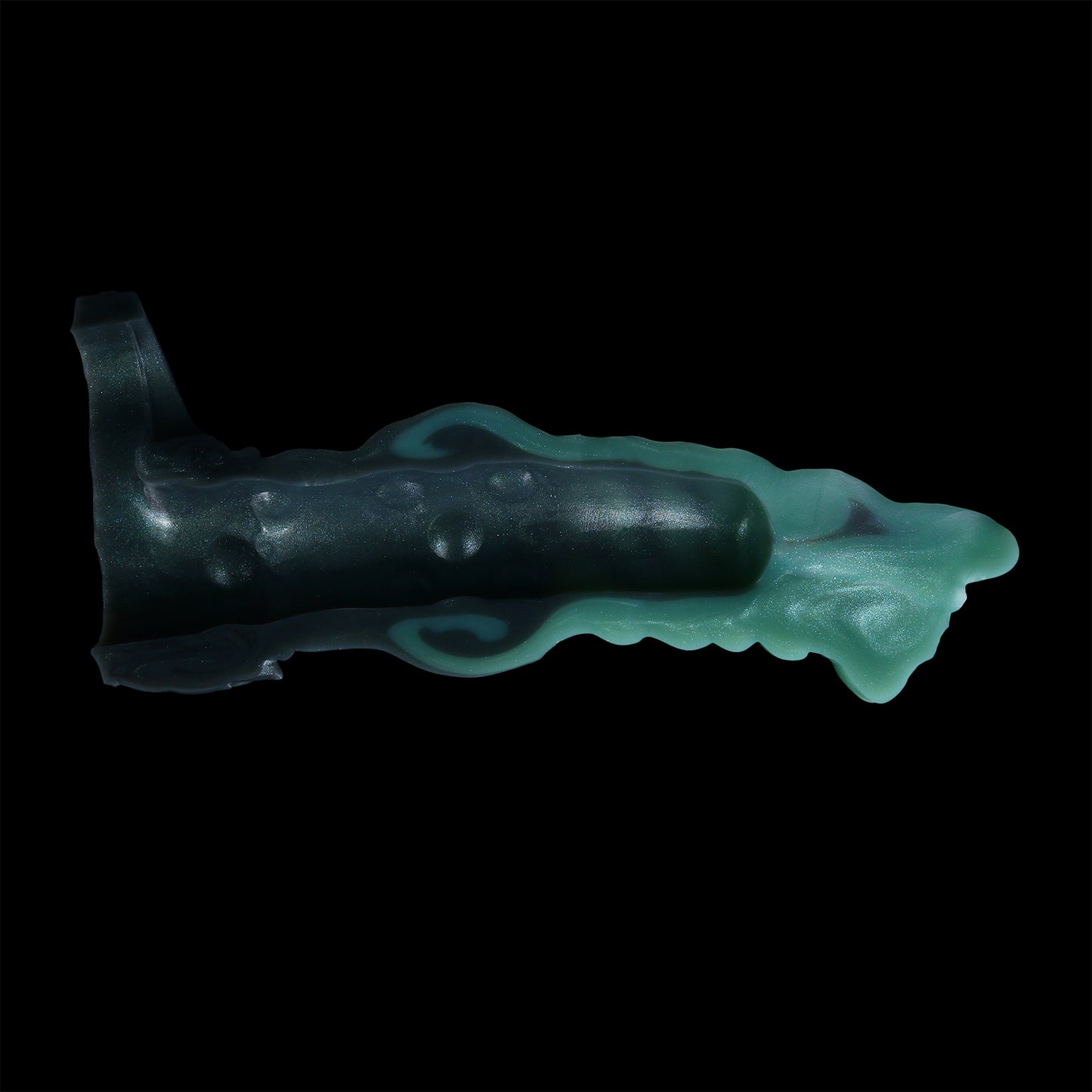 Venomous Jade – Platinum Silicone Spiral Penis Sleeve with Testicle Ring