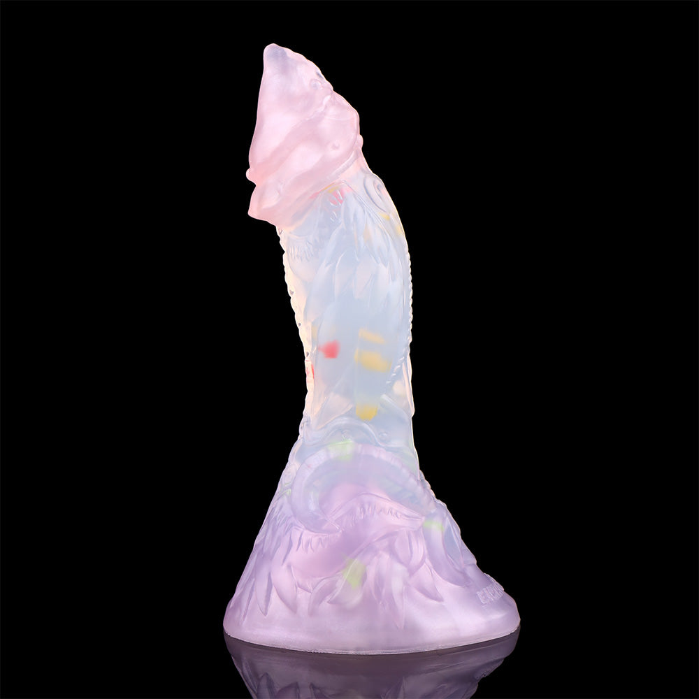 Magischer Pastell Fantasy Dildo – Transluzenter Silikondildo in Rosa & Lila mit Saugnapf
