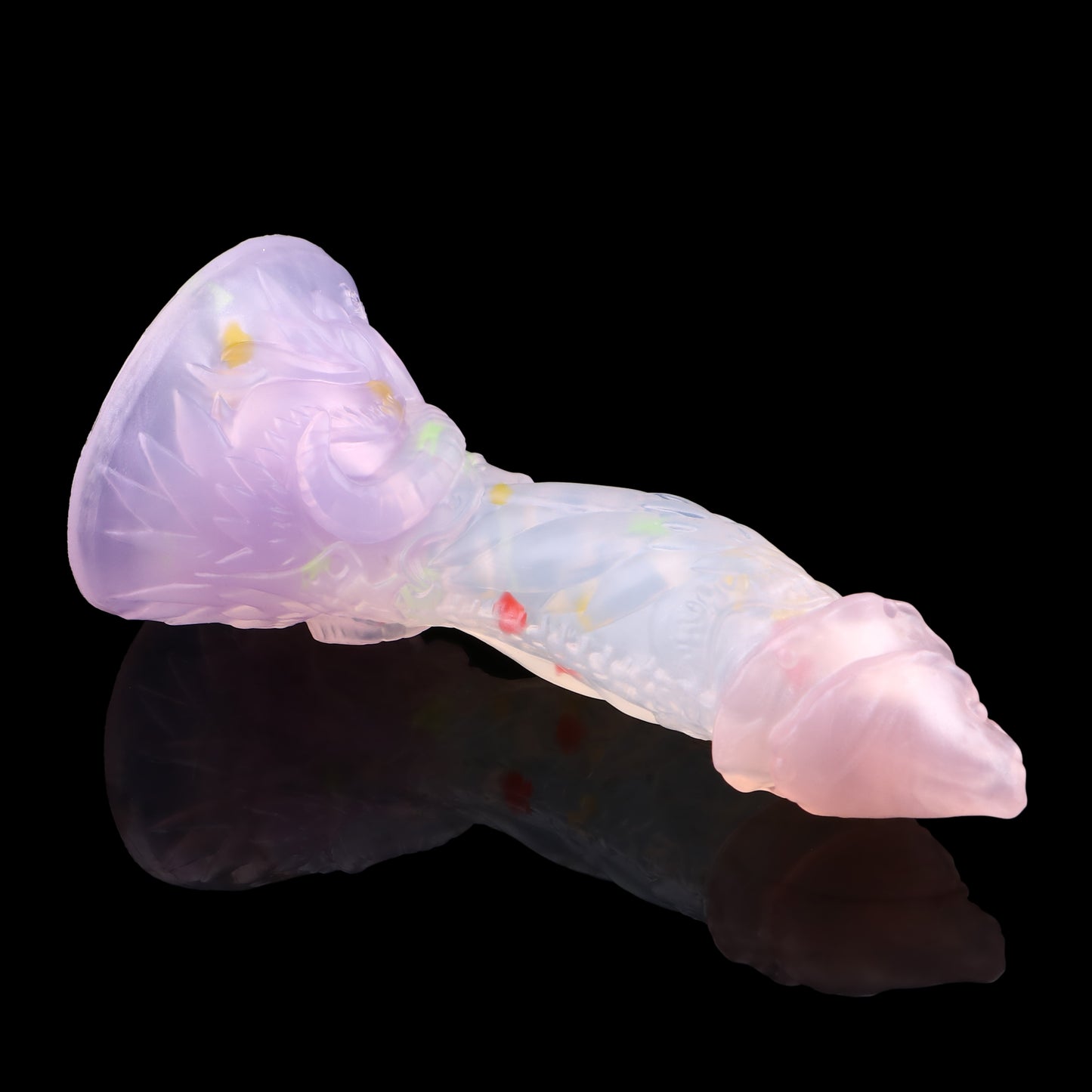Magischer Pastell Fantasy Dildo – Transluzenter Silikondildo in Rosa & Lila mit Saugnapf