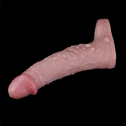 Penis Sleeve Hautfarbe Realistisch – Vibration, 3,5 cm Penis Verlängerung & Venenrelief