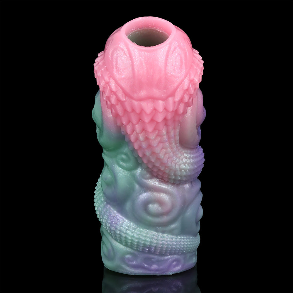 Penis Sleeve Python Spiral – Fetish Baroque Volutes Platinum Silicone | SilikonLust