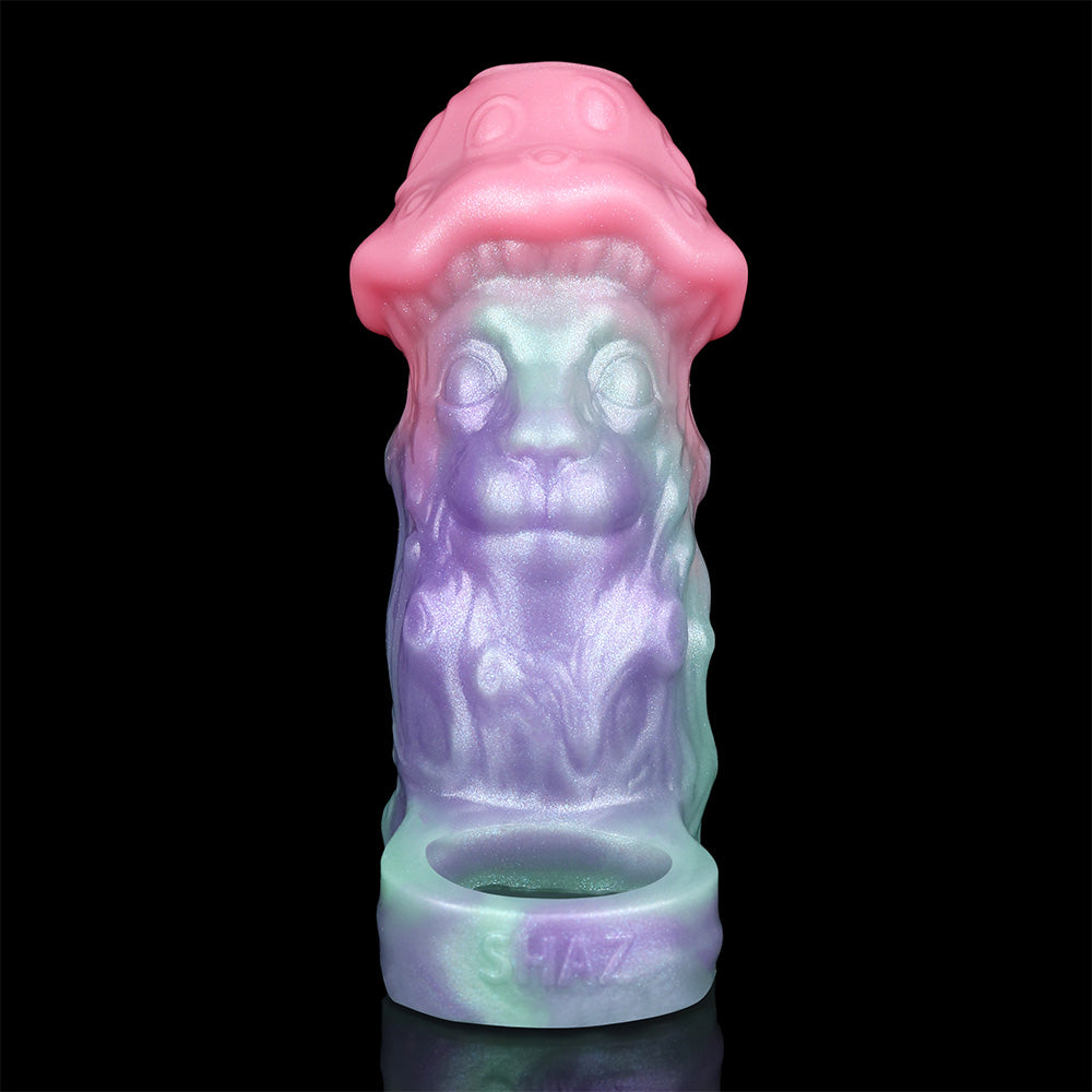 Penis Sleeve Mushroom Cap – Offene Pilzkappe, Organische Textur & Perlmutt-Farbverlauf | Platin-Silikon | SilikonLust