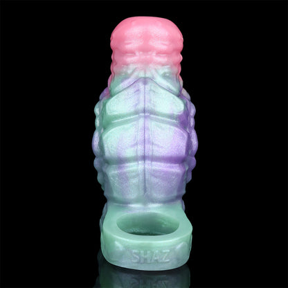 Armor Penis Sleeve – Alien Armor Structure Premium Platinum Silicone Sleeve with Cyber-Relic Aesthetics