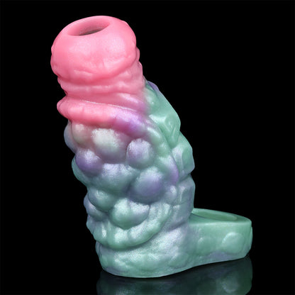 Armor Penis Sleeve – Alien Armor Structure Premium Platinum Silicone Sleeve with Cyber-Relic Aesthetics