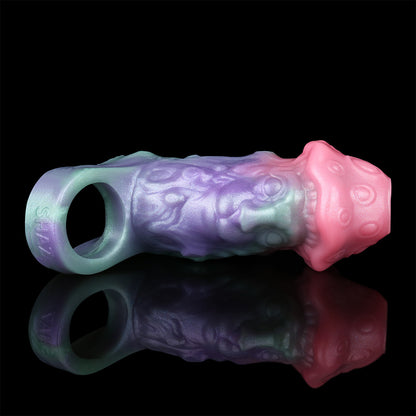 Penis Sleeve Mushroom Cap – Open Mushroom Cap, Organic Texture & Pearlescent Gradient | Platinum Silicone | SilikonLust
