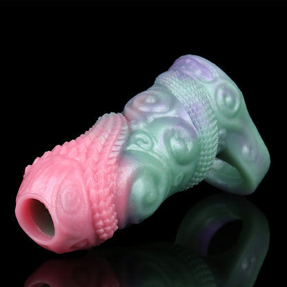 Penis Sleeve Python Spiral – Fetish Baroque Volutes Platinum Silicone | SilikonLust