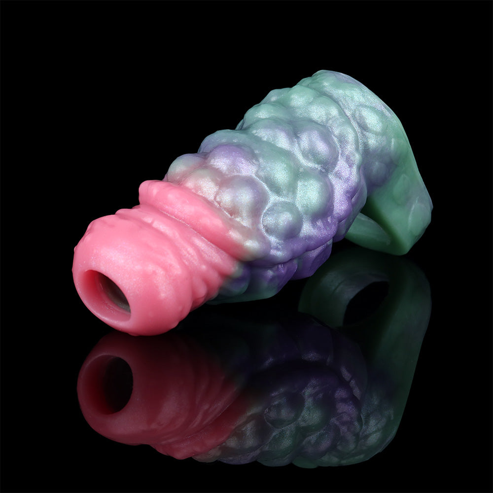 Armor Penis Sleeve – Alien Armor Structure Premium Platinum Silicone Sleeve with Cyber-Relic Aesthetics