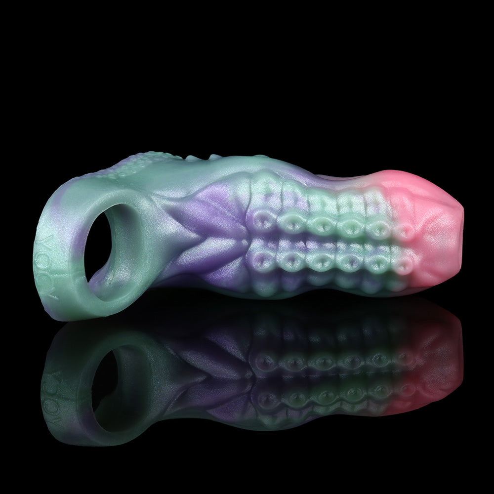 Open-End Alien Penis Sleeve – Biomorphic Extension Made of Platinum Silicone | SilikonLust Fetish