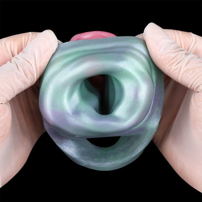 Penis Sleeve Mushroom Cap – Open Mushroom Cap, Organic Texture & Pearlescent Gradient | Platinum Silicone | SilikonLust
