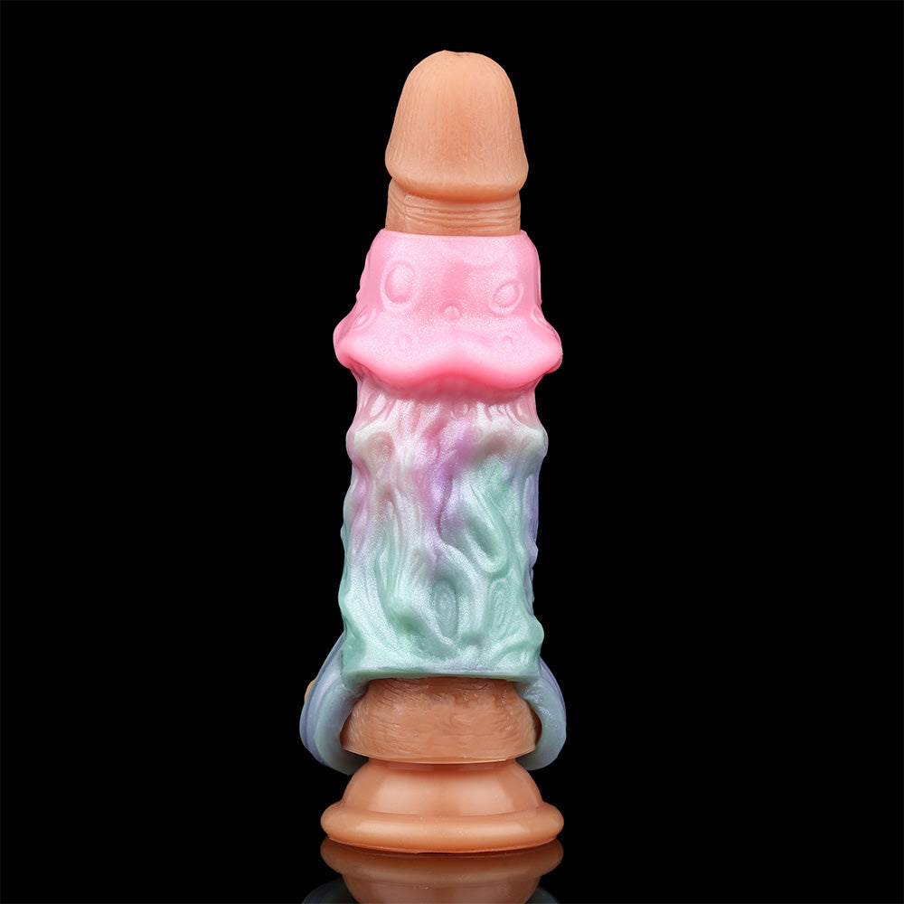 Penis Sleeve Mushroom Cap – Offene Pilzkappe, Organische Textur & Perlmutt-Farbverlauf | Platin-Silikon | SilikonLust