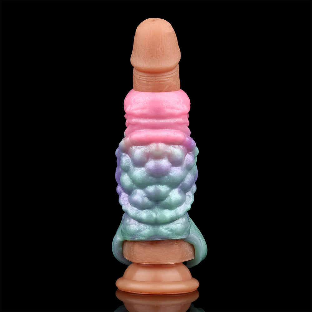 Armor Penis Sleeve – Alien Armor Structure Premium Platinum Silicone Sleeve with Cyber-Relic Aesthetics