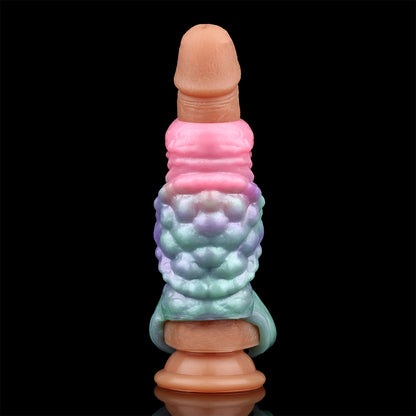 Armor Penis Sleeve – Alien Armor Structure Premium Platinum Silicone Sleeve with Cyber-Relic Aesthetics