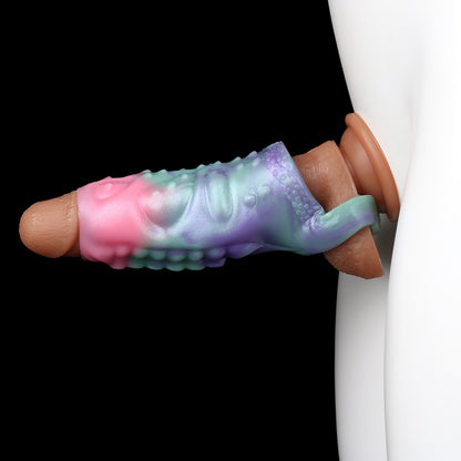 Open-End Alien Penis Sleeve – Biomorphic Extension Made of Platinum Silicone | SilikonLust Fetish