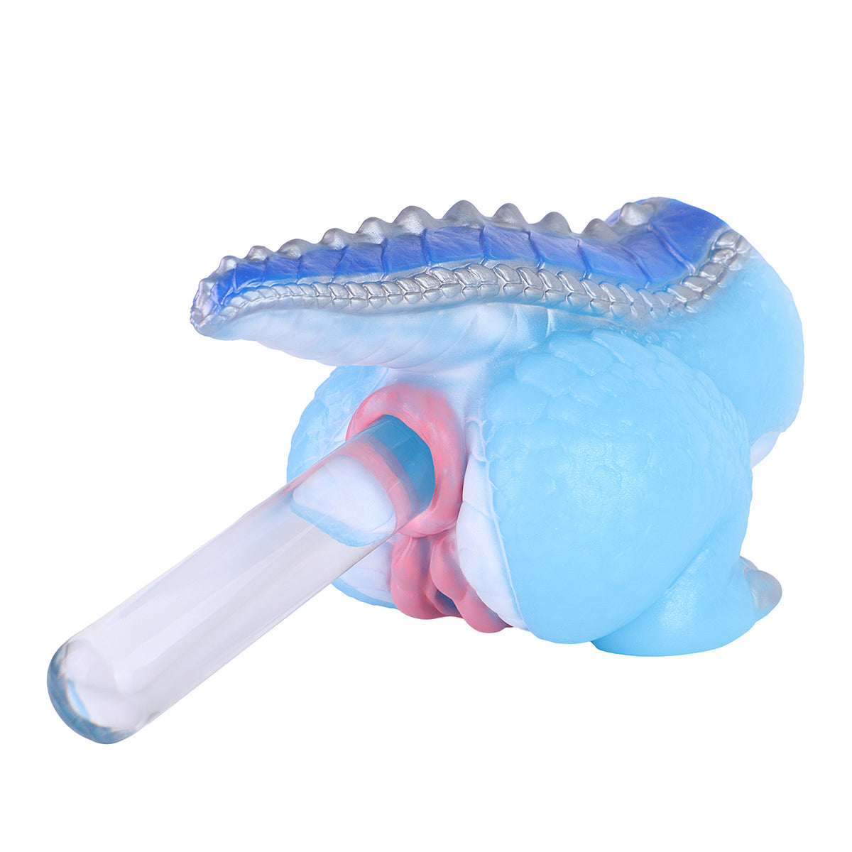 Sexpuppe Eisfrost-Drachen Halbkörper – Zweikanalig Vaginal & Anal, Geschichtete Drachenschuppen, Drachenschwanz & Drachenklauen, Rosenrosa Doppelöffnung, Platin-Doppelschicht-Silikon | Fantasy Rollenspiel