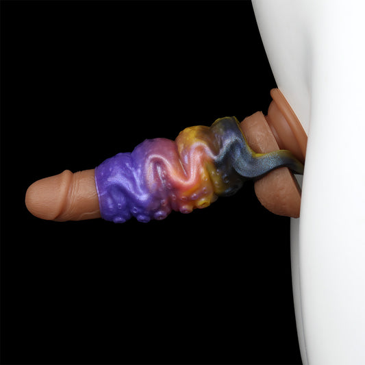 Colorful Alien Phallus Sleeve | Totem Block Relief & Tentacle Suction Cup Texture | Nebula Penis Sleeve