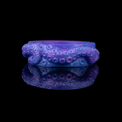 Ätherischer Amethyst Penisring aus Platin-Silikon – Cock Ring mit Tentakel-Textur für sensorische Steigerung der Potenz