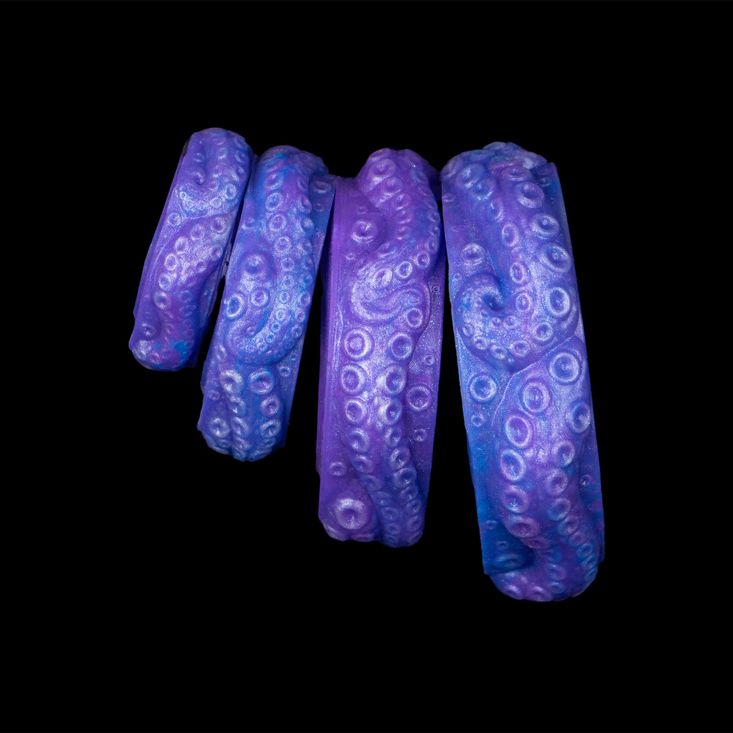Ätherischer Amethyst Penisring aus Platin-Silikon – Cock Ring mit Tentakel-Textur für sensorische Steigerung der Potenz