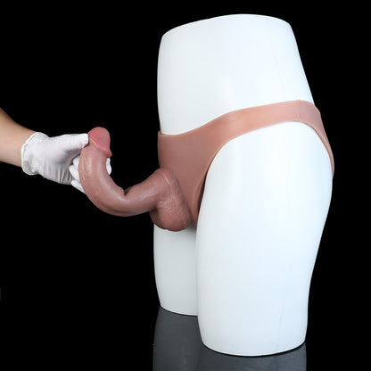 Strap-On Dildo mit Slip-Design – Realistischer Penis, Venenrelief & Platin-Silikon für Frauen, Paare & ED-Nutzer