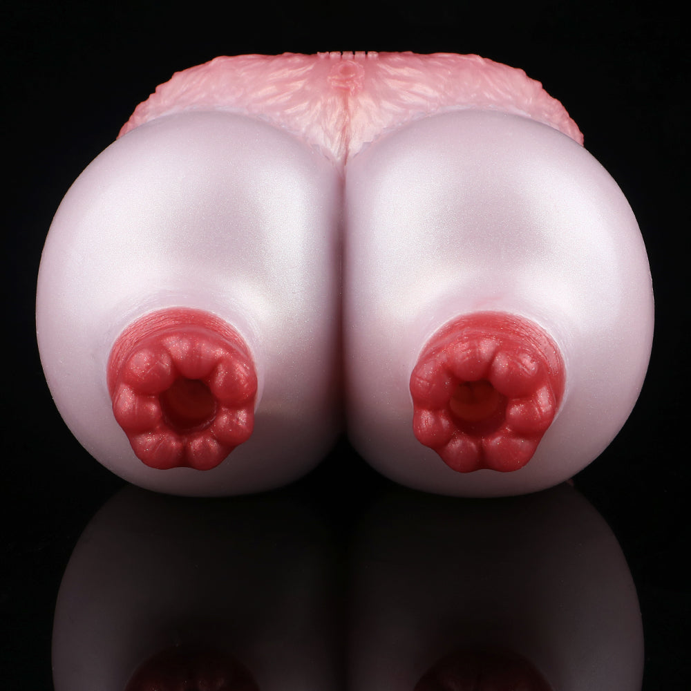 Fantasie Sexpuppen Torso – Perlrosa Riesenbrüste Masturbator aus Platin-Silikon