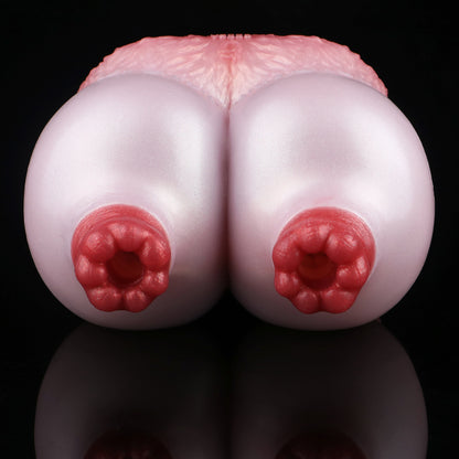 Fantasie Sexpuppen Torso – Perlrosa Riesenbrüste Masturbator aus Platin-Silikon