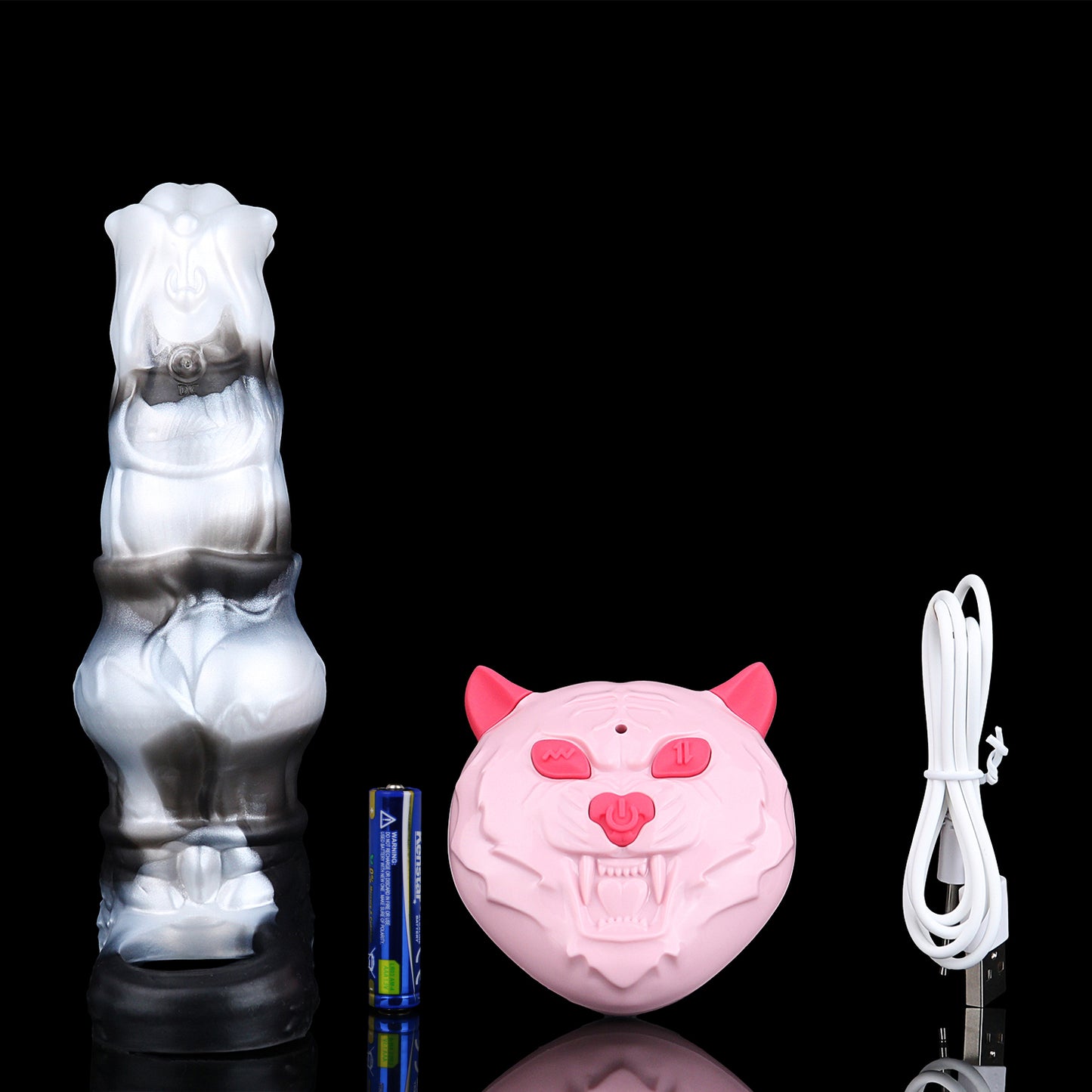 Horse Penis Sleeve Marmor – Pferdekopf-Design, Penis Extender, 10 Vibrationsmodi & Fernbedienung