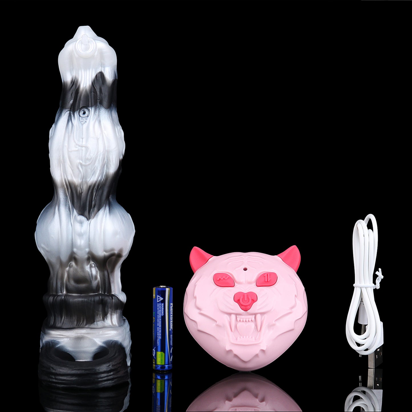 Alpha Werwolf Penis Sleeve: Vibrierender Extender mit Venen-Textur, Delay-Gurt & progressivem Innenkanal