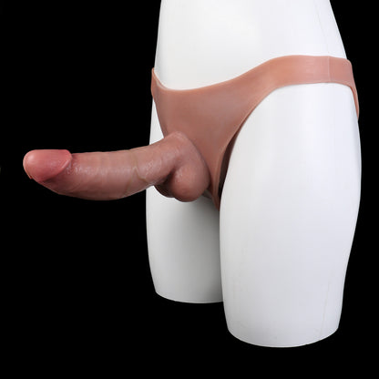Hautfarbener Strap-On Dildo Slip mit Adern-Relief – Realistischer Umschnallpenis aus Platin-Silikon für Paare, Lesbensex & ED-Hilfe