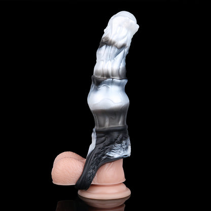Horse Penis Sleeve Marmor – Pferdekopf-Design, Penis Extender, 10 Vibrationsmodi & Fernbedienung