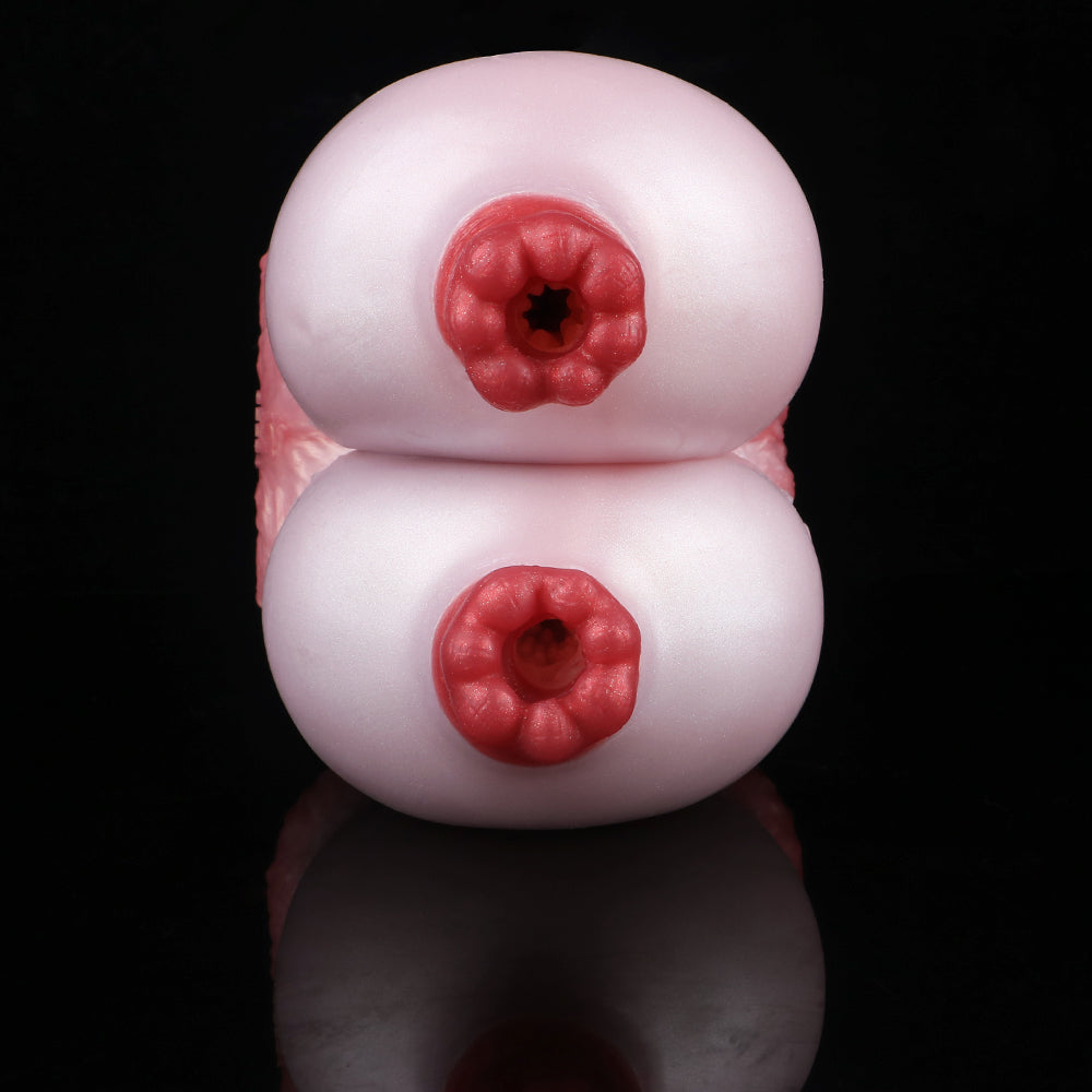 Fantasie Sexpuppen Torso – Perlrosa Riesenbrüste Masturbator aus Platin-Silikon