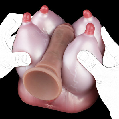 Sexpuppen Tier-Brust – Vier Brüste, Vaginakanal & Platin-Silikon