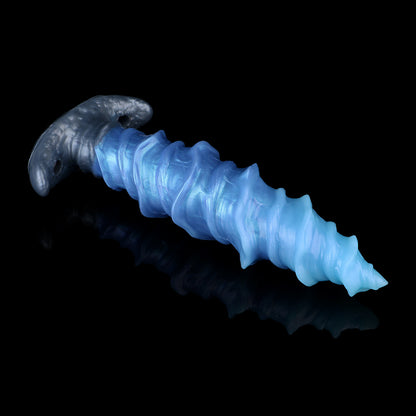 Abyssales Ozean Fantasy Dildo - Spiralrippe Kegelschaft Perlmutt Harness-Set for Surreale Tiefendominanz