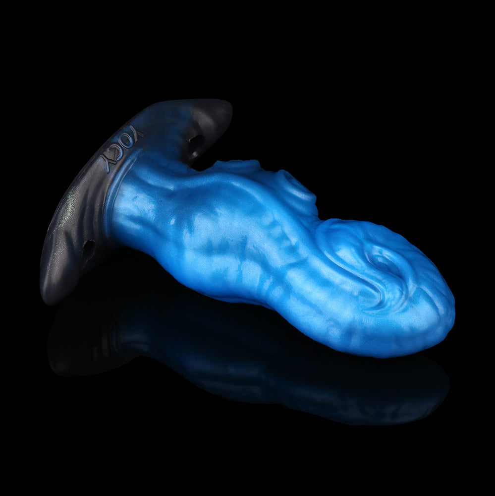 Ozeanblau & Dreierlei Fantasy Dildo– Tintenfisch-Dildo mit Embryonalen Wirbelknöpfen, Spiralkopf