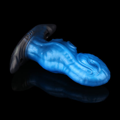Ozeanblau & Dreierlei Fantasy Dildo– Tintenfisch-Dildo mit Embryonalen Wirbelknöpfen, Spiralkopf
