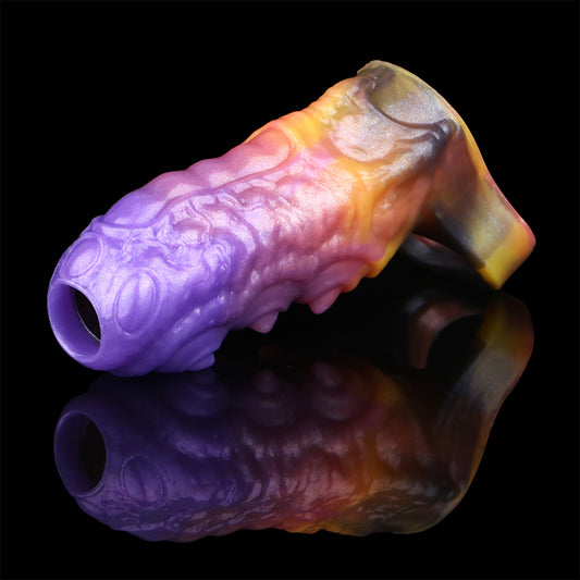 Flammenglanz Cock Sleeve with Ball Ring – Iridescent Quality Silicone Sleeve