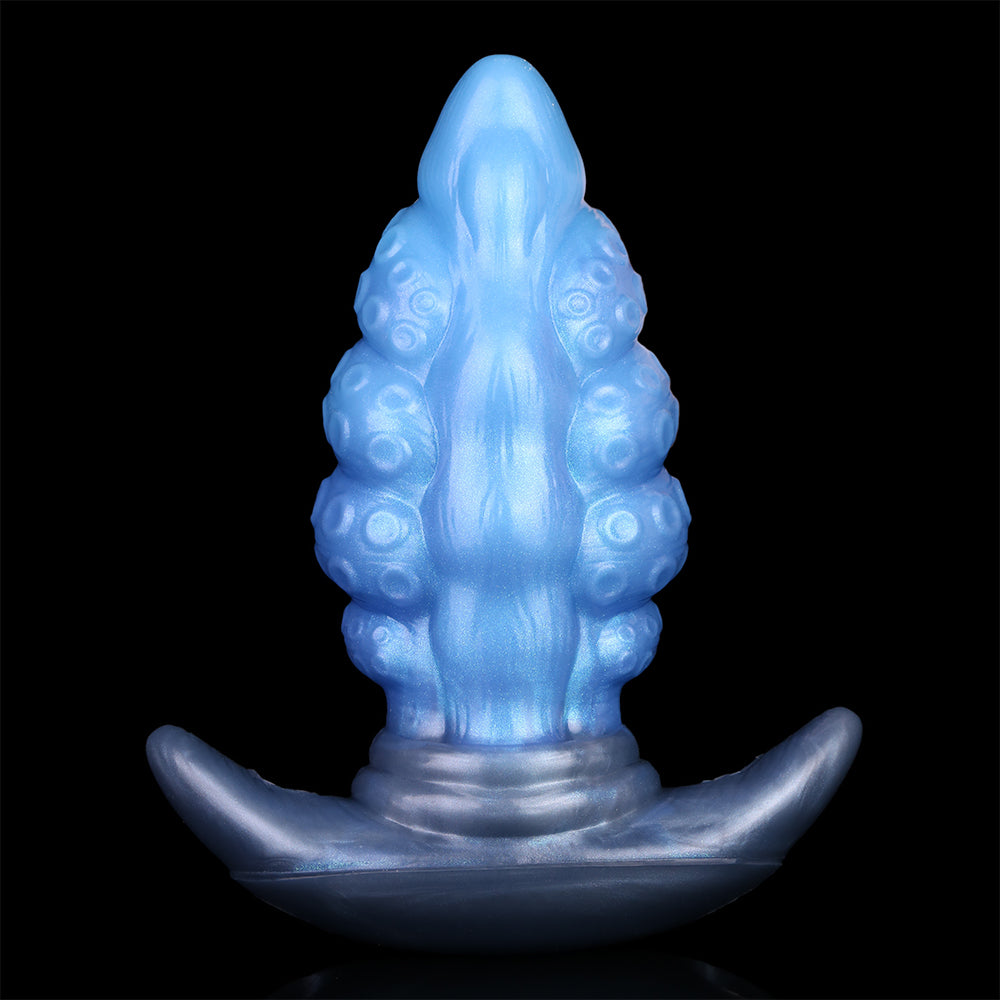 Dragon Tentakel Analplug – Fantasy Strap-on Dildo Butt Plug für Frauen | Platin-Silikon Blau