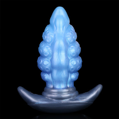 Dragon Tentakel Analplug – Fantasy Strap-on Dildo Butt Plug für Frauen | Platin-Silikon Blau