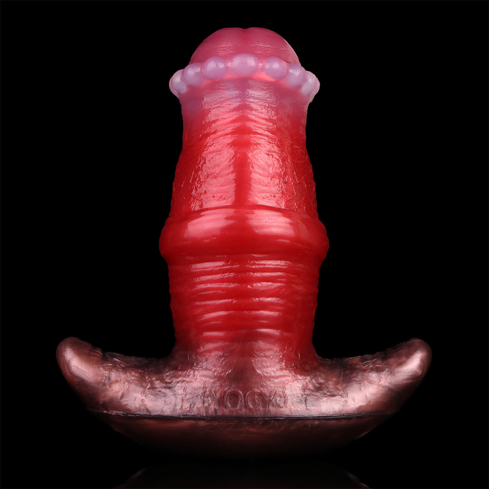 Anal Plug aus Platin-Silikon mit Ringstruktur – Anal Plug mit Vibratoröffnung, Strap-On kompatibel für intensives Training & Rollenspiel