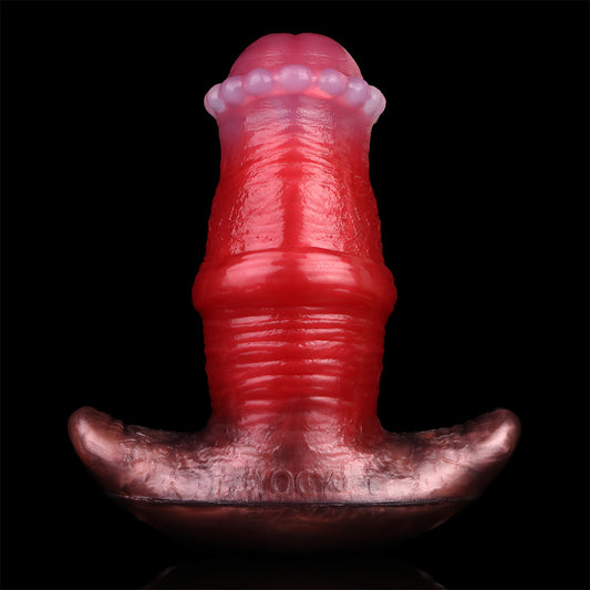 Platinum Silicone Anal Plug with Ring Structure – Anal Plug with Vibrator Opening, Strap-On Compatible for Intense Training & Role Play